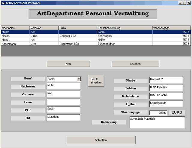 Art Department Personal Archiv